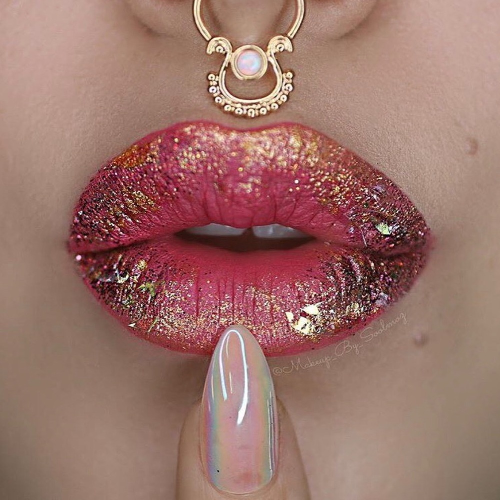 Gold Tone, w/ White Opal, Faux Septum Clicker Ring